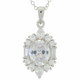 Sterling Silver Semi Mount Pendant Setting OV 9X7mm 4831 - Syzjewelry